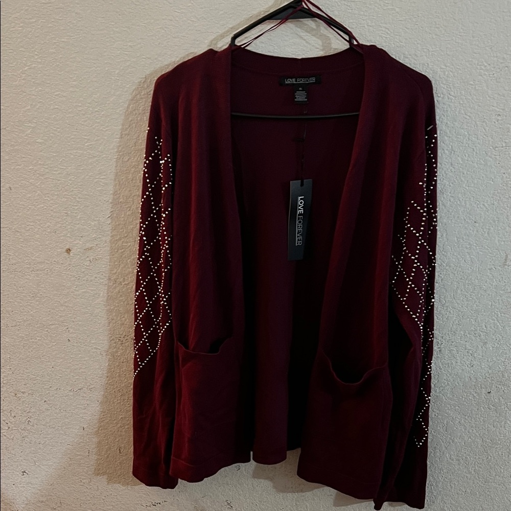 Cardigan XL Studded Sleeves NWT